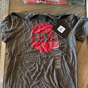 Huk Gray and Red Short Sleeve Tee